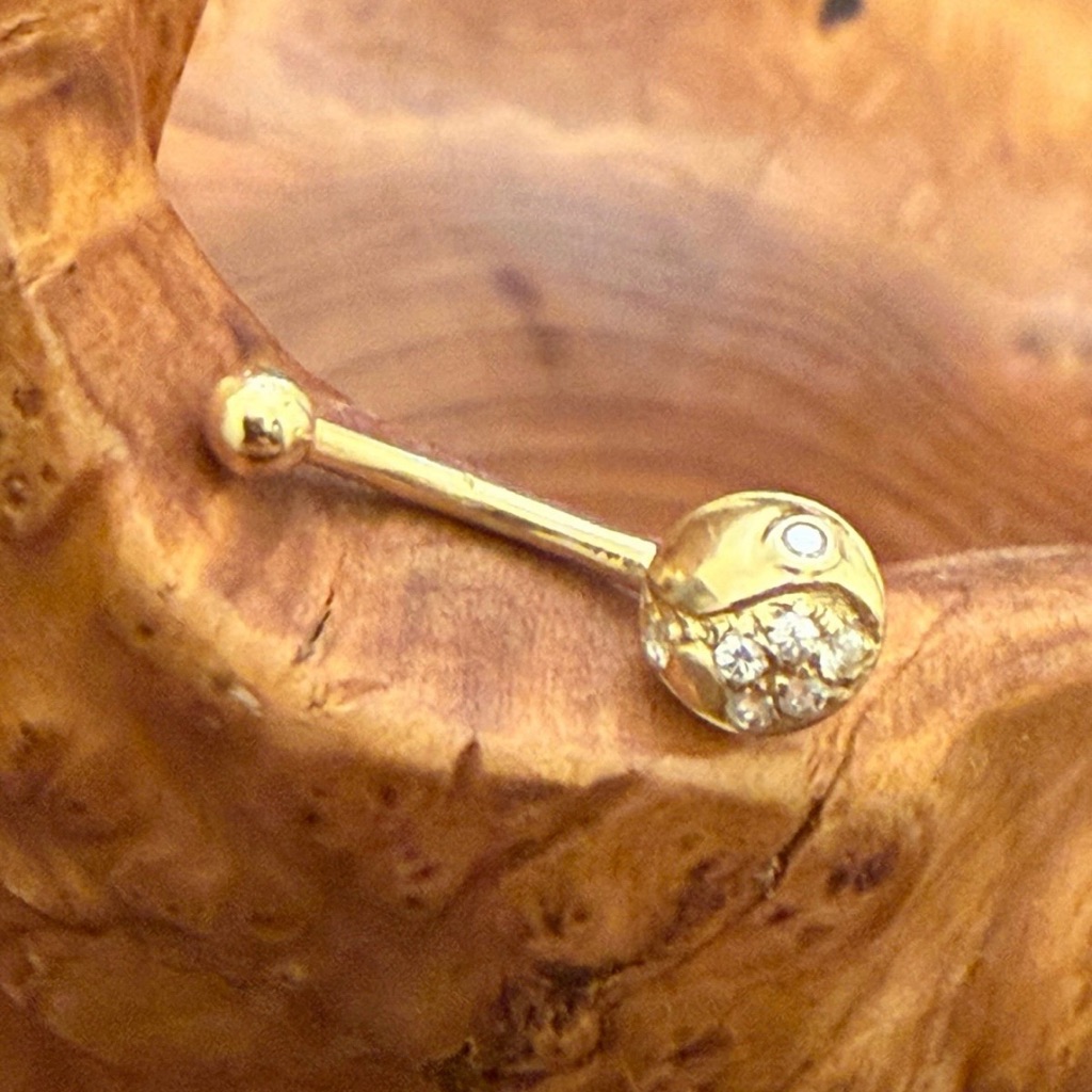 14k Gold Belly Button Earring